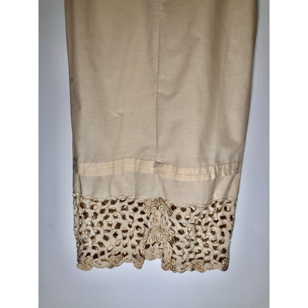 Authentic Vintage 1920s Embroidered Cotton Shift Dress Lace Hem Flapper Antique - Picture 14 of 16